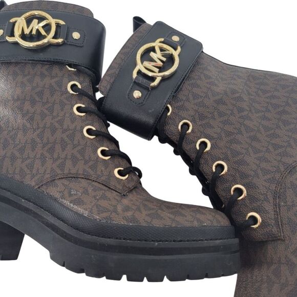 Michael Kors 'Rory' Heeled Ankle Boots Dark Brown Black 6 - Picture 9 of 16